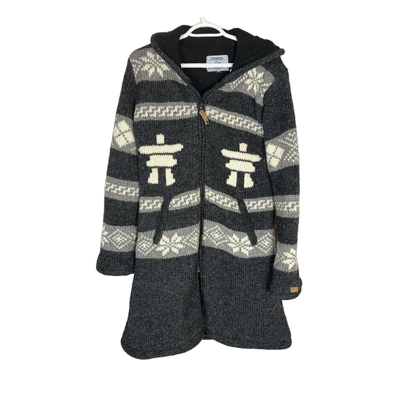 Ark Imports 100% Wool Full Zip Cowichan Sweater Jacket Women's Fleece Line - Picture 7 of 16